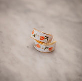 Hayley Enamel Hoop Earring with a Tulip Design